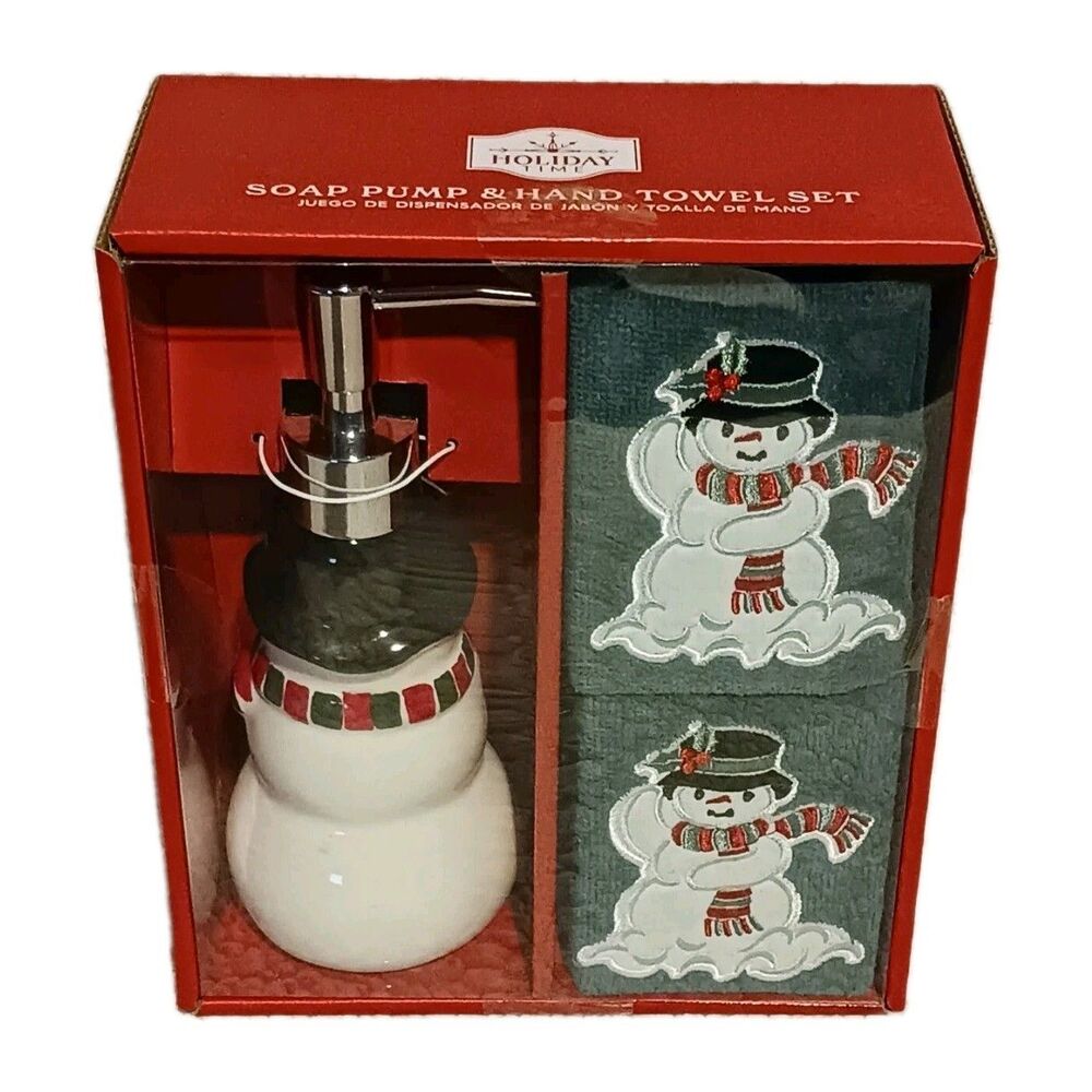 Holiday Time Soap Pump & Hand Towel Set